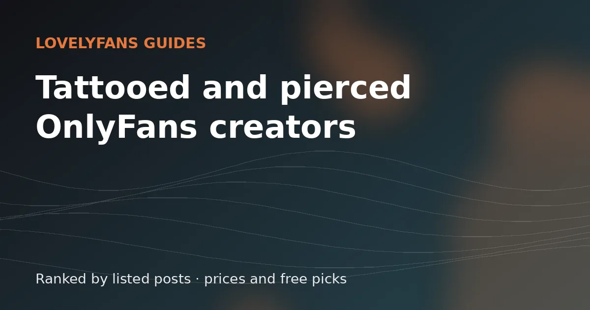 Abstract header art with the title “Tattooed and pierced OnlyFans creators” for the LovelyFans guide